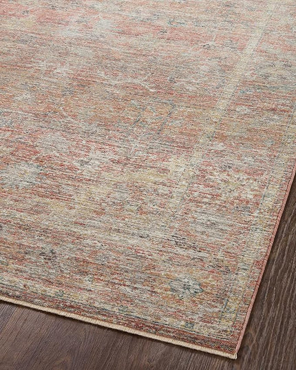 Loloi Magnolia Home by Joanna Gaines Millie Collection MIE-04 Sunset/Multi 5'-3" x 5'-3", .25" Pile Height, Round Area Rug