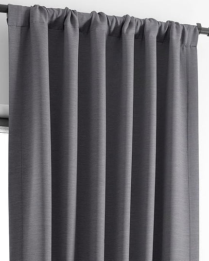 HPD Half Price Drapes Bellino Room Darkening Curtains 96 Inches Long Curtains for Bedroom & Living Room (1 Panel), 50W x 96L, Armour Grey