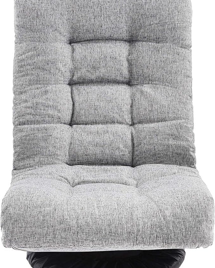 Amazon Basics Swivel Foam Lounge Chair with Headrest, Floor-Compatible, Adjustable, Gaming, 26.3D x 23.5W x 13.7H in, Grey