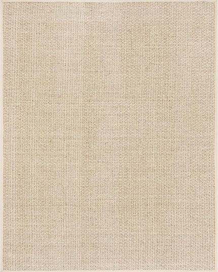SAFAVIEH Area Rug 9x12 - Natural Fiber Collection - Large - Natural & Beige, Seagrass, Basketweave Pattern with Border (NF114A)