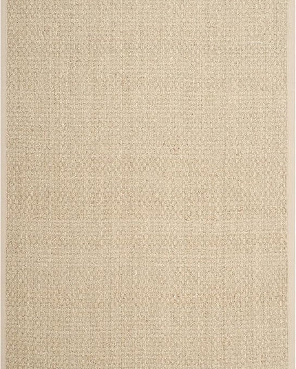 SAFAVIEH Area Rug 4x6 - Natural Fiber Collection - Natural & Beige, Seagrass, Basketweave Pattern with Border (NF114A)