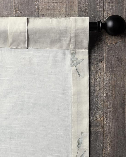 Maison d' Hermine Curtains for Living Room 100% Cotton 108 inch Length Two Panels Light Filtering Curtains for Bedroom Windows with Rod and Loop Pockets Drapes (Villette Dove Grey, 50" W x 108" L)