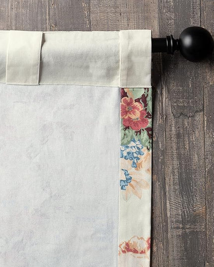Maison d' Hermine Curtains for Living Room 100% Cotton 108 inch Length One Panel Light Filtering Curtains for Bedroom Windows with Rod and Loop Pockets Drapes (Abbeville, 50" W x 108" L)