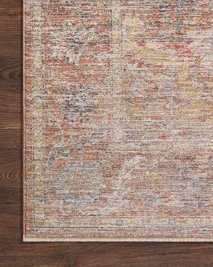 Loloi Magnolia Home by Joanna Gaines Millie Collection MIE-04 Sunset/Multi 7'-10" x 7'-10", .25" Pile Height, Round Area Rug