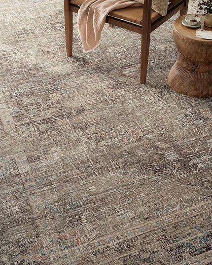 Loloi Magnolia Home by Joanna Gaines Millie Collection MIE-03 Charcoal/Dove 9'-6" x 13'-1", .25" Pile Height, Area Rug