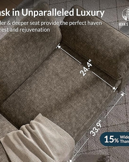 HERA'S HOUSE 158" Modular Sectional Sofa, Oversized L Shaped Couches for Living Room, Comfy Cloud Couch with Ottoman, 5-Seater Deep Seat Sofa with Throw Pillow, Chenille Ash