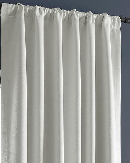 HPD Half Price Drapes Bellino Room Darkening Curtains 84 Inches Long Curtains for Bedroom & Living Room (1 Panel), 50W x 84L, Chalk Off White