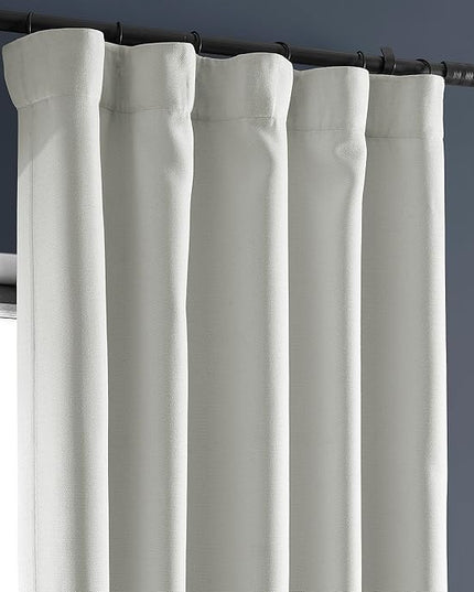 HPD Half Price Drapes Bellino Room Darkening Curtains 84 Inches Long Curtains for Bedroom & Living Room (1 Panel), 50W x 84L, Chalk Off White
