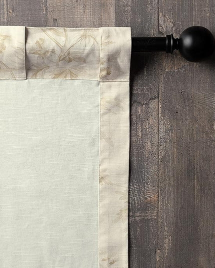 Maison d' Hermine Curtains for Living Room 100% Cotton 108 inch Length Two Panels Light Filtering Toile Curtains for Bedroom Windows with Rod and Loop Pockets Drapes (Paradise Almond, 50" W x 108" L)