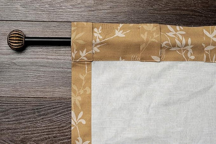 Maison d' Hermine Curtains for Living Room 100% Cotton 84 inch Length One Panel Light Filtering Curtains for Bedroom Windows with Rod and Loop Pockets Drapes (Louxor Dark Beige, 50" W x 84" L)