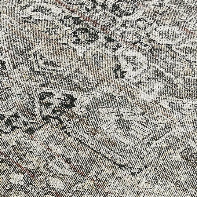 ReaLife Rugs Machine Washable Area Rug Runner - Living Room Bedroom Bathroom Kitchen Entryway Office - Padded Low Pile Stain Resistant Premium - Boho Farmhouse Vintage - Lyle - Brown 2'6" x 8'