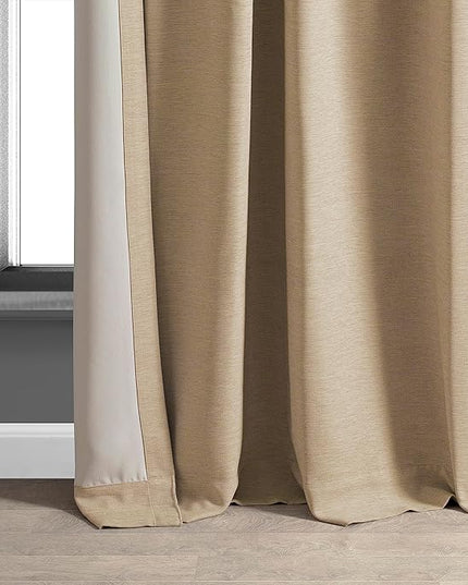 HPD Half Price Drapes Bellino Room Darkening Curtains 120 Inches Long Curtains for Bedroom & Living Room (1 Panel), 50W x 120L, Ginger