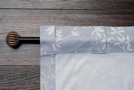 Maison d' Hermine Curtains for Living Room 100% Cotton 96 inch Length One Panel Light Filtering Curtains for Bedroom Windows with Rod and Loop Pockets Drapes (Louxor Blue, 50" W x 96" L)