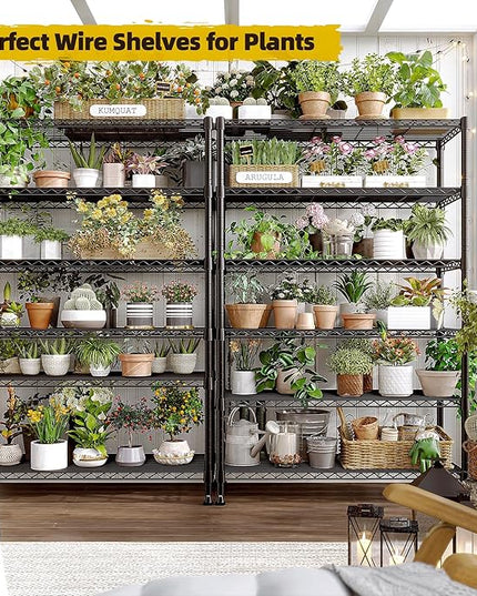 REIBII 71" H Metal Shelves 6 Tier Storage Shelves 1200LBS Adjustable Shelving Units and Wire Shelving Unit Storage Rack Shelf Metal Shelving, 71" H x 29" W x 14" D