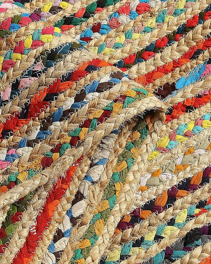 REDEARTH · Jute Cotton Chindi Area Rug - 4'x6' Rectangular Rug, Handwoven, Non-Shedding, Soft & Durable – Multi Tones for Home Décor in Living Room, Dining Room, Bedroom, Set of 2