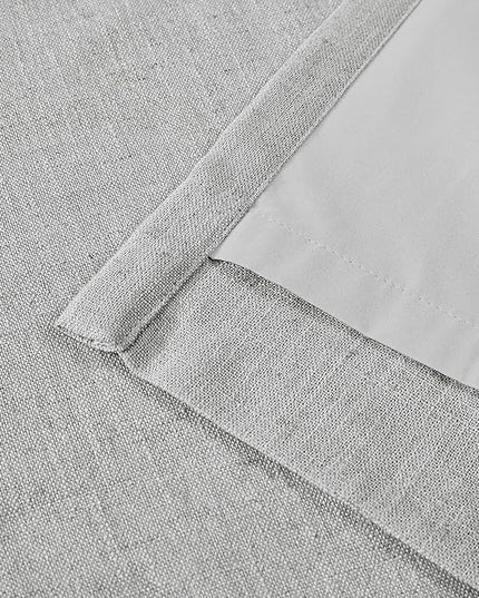 Vision Home Light Grey Pinch Pleated Full Blackout Curtains Linen Blended 60" Wide Thermal Insulated Window Panels 84 inch for Bedroom Living Room Darkening Pleat Drapes with Hooks Back Tab 60"Wx84Lx1