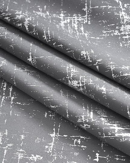 Taisier Home Silver Foil Print Linen Textured Curtains - Geometric Dots Pattern Design for Nursery, Toy Room - Thermal Insulated Window Treatment, 2 Panels, 63" L, Soft Grey and Silver
