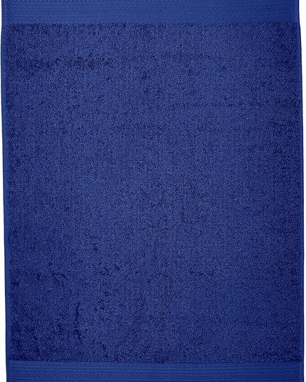 Amazon Basics 6 Piece hand towels for bathroom, Fade Resistant 100% Cotton Hand Towels, soft absorbent bathroom hand towels 6 - Pack (26''x16''), Navy Blue