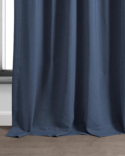 HPD Half Price Drapes Bellino Room Darkening Curtains 84 Inches Long Curtains for Bedroom & Living Room (1 Panel), 50W x 84L, Wild Blue