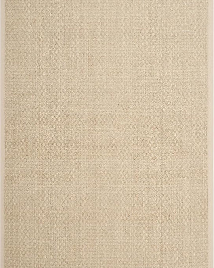 SAFAVIEH Area Rug 6x9 - Natural Fiber Collection - Natural & Beige, Seagrass, Basketweave Pattern with Border (NF114A)