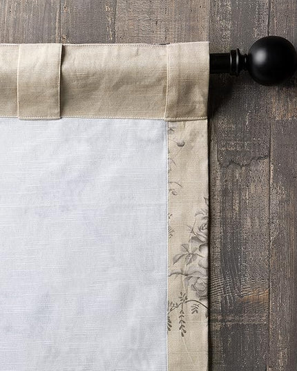 Maison d' Hermine Curtains for Living Room 100% Cotton 124 inch Length Two Panels Light Filtering Curtains for Bedroom Windows with Rod and Loop Pockets Drapes (Turin, 50" W x 124" L)