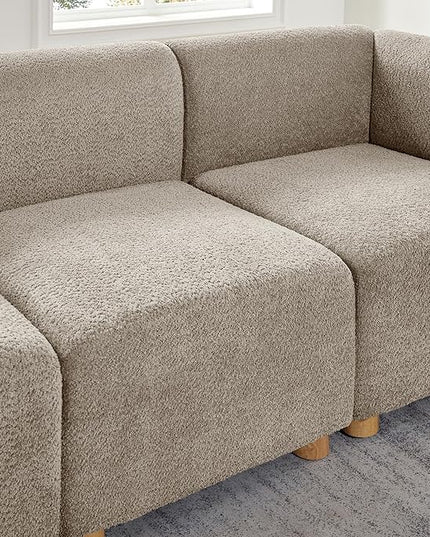 VANOMi Oversized Modular Sectional Sofa, L Shaped Sectional Couches for Living Room, 5 Seats Modular Sofa with Reversible Chaises, Camel