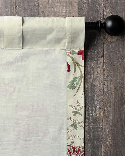 Maison d'Hermine Curtains for Living Room 100% Cotton 108 inch Length One Panel Light Filtering Curtains for Bedroom Windows with Rod and Loop Pockets Drapes (Chantilly, 50" W x 108" L)
