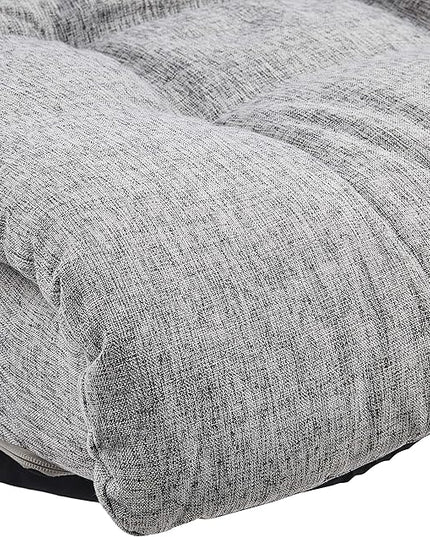Amazon Basics Swivel Foam Lounge Chair with Headrest, Floor-Compatible, Adjustable, Gaming, 26.3D x 23.5W x 13.7H in, Grey
