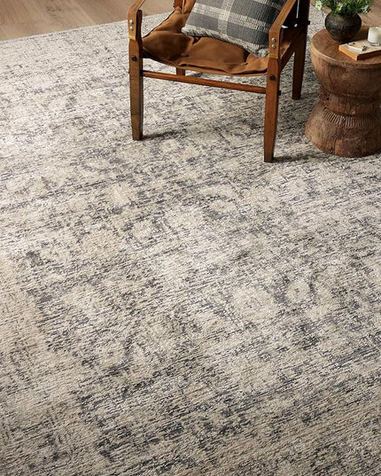 Loloi Amber Lewis Alie Collection ALE-05 Charcoal/Beige 7'-10" x 10', .13" Pile Height, Area Rug
