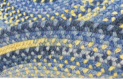 Capel American Heritage Blue Yellow 8' 0" Round Braided Rug