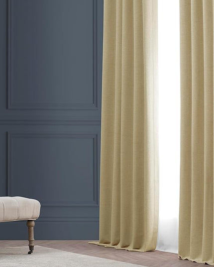 HPD Half Price Drapes Bellino Room Darkening Curtains 84 Inches Long Curtains for Bedroom & Living Room (1 Panel), 50W x 84L, Candlelight