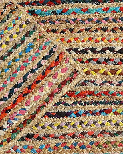 REDEARTH · Jute Cotton Chindi Area Rug - 4'x6' Rectangular Rug, Handwoven, Non-Shedding, Soft & Durable – Multi Tones for Home Décor in Living Room, Dining Room, Bedroom, Set of 2