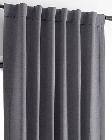 HPD Half Price Drapes Bellino Room Darkening Curtains 120 Inches Long Curtains for Bedroom & Living Room (1 Panel), 50W x 120L, Armour Grey
