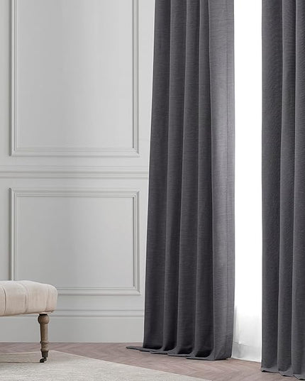 HPD Half Price Drapes Bellino Room Darkening Curtains 84 Inches Long Curtains for Bedroom & Living Room (1 Panel), 50W x 84L, Armour Grey