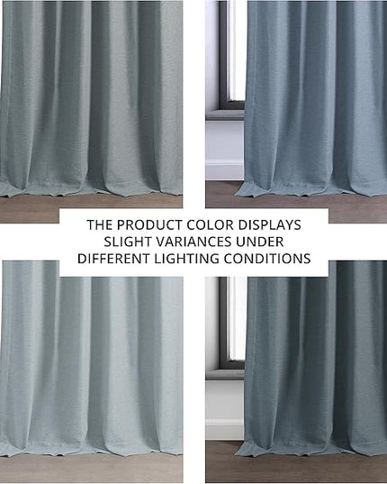 HPD Half Price Drapes Bellino Room Darkening Curtains 120 Inches Long Curtains for Bedroom & Living Room (1 Panel), 50W x 120L, Gulf Blue