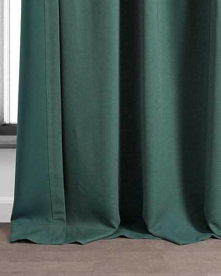 HPD Half Price Drapes Bellino Room Darkening Curtains 84 Inches Long Curtains for Bedroom & Living Room (1 Panel), 50W x 84L, Bayberry Teal