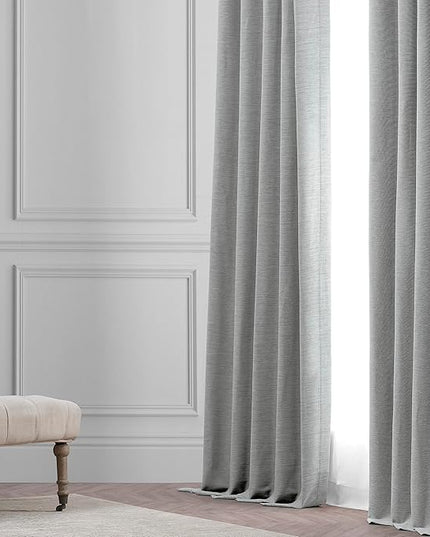 HPD Half Price Drapes Bellino Room Darkening Curtains 84 Inches Long Curtains for Bedroom & Living Room (1 Panel), 50W x 84L, Vista Grey