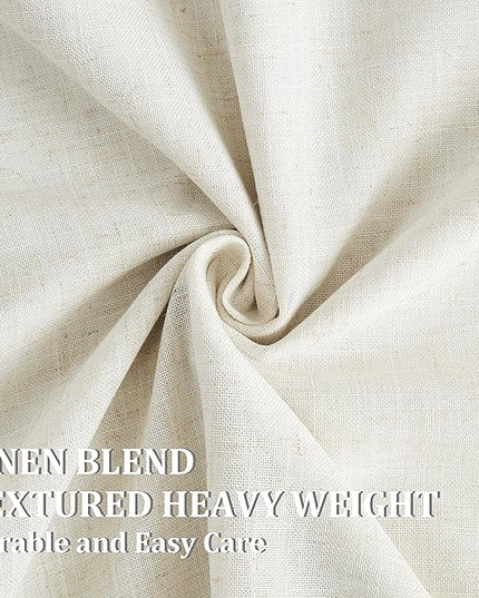 Vision Home Natural Pinch Pleated Full Blackout Curtains Linen Blended Room Darkening Window Curtains 63 inch for Living Room Bedroom Thermal Insulated Pinch Pleat Drapes with Hooks 2 Panel 40"Wx63"L