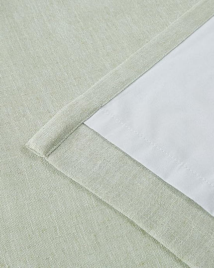 Vision Home Soft Green Pinch Pleated Full Blackout Curtains Linen Blended Room Darkening Window Curtains 120 inch for Living Room Bedroom Thermal Insulated Pinch Pleat Drapes with Hooks 60" Wx120 Lx1