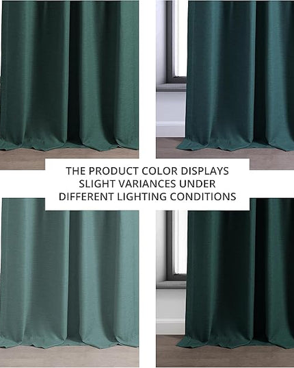 HPD Half Price Drapes Bellino Room Darkening Curtains 108 Inches Long Curtains for Bedroom & Living Room (1 Panel), 50W x 108L, Bayberry Teal