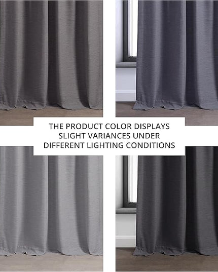 HPD Half Price Drapes Bellino Room Darkening Curtains 108 Inches Long Curtains for Bedroom & Living Room (1 Panel), 50W x 108L, Armour Grey