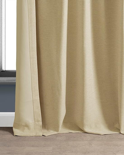 HPD Half Price Drapes Bellino Room Darkening Curtains 84 Inches Long Curtains for Bedroom & Living Room (1 Panel), 50W x 84L, Candlelight