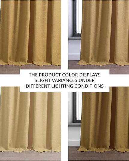 HPD Half Price Drapes Bellino Room Darkening Curtains 96 Inches Long Curtains for Bedroom & Living Room (1 Panel), 50W x 96L, Trinket Gold
