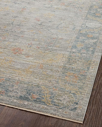 Loloi Magnolia Home by Joanna Gaines Millie Collection MIE-04 Slate/Multi 11'-6" x 15'-7", .25" Pile Height, Area Rug