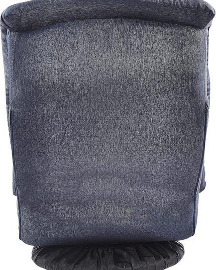 Amazon Basics Swivel Foam Lounge Chair with Headrest, Floor-Compatible, Adjustable, Gaming, 26.3D x 23.5W x 13.7H in, Denim Blue