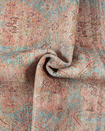 GLN Rugs Traditional Collection - Machine Washable Area Rug, Traditional Washable, Non Slip, Low Pile Chenille Rug, Living Room, Bedroom, Kitchen Rug (5'3" Round Multicolor)