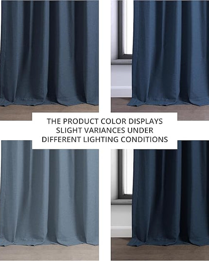 HPD Half Price Drapes Bellino Room Darkening Curtains 84 Inches Long Curtains for Bedroom & Living Room (1 Panel), 50W x 84L, Wild Blue