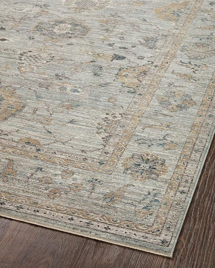 Loloi Magnolia Home by Joanna Gaines Millie Collection MIE-02 Sky/Gold 2'-3" x 3'-10", .25" Pile Height, Accent Rug