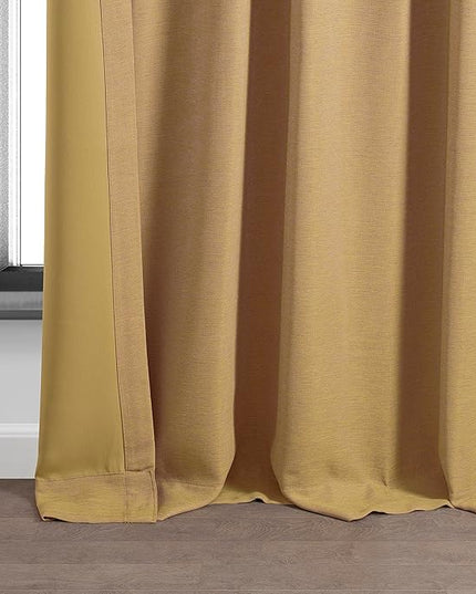 HPD Half Price Drapes Bellino Room Darkening Curtains 96 Inches Long Curtains for Bedroom & Living Room (1 Panel), 50W x 96L, Trinket Gold
