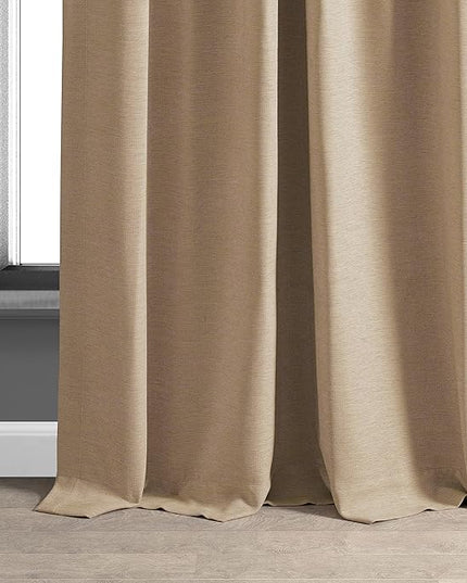 HPD Half Price Drapes Bellino Room Darkening Curtains 120 Inches Long Curtains for Bedroom & Living Room (1 Panel), 50W x 120L, Ginger